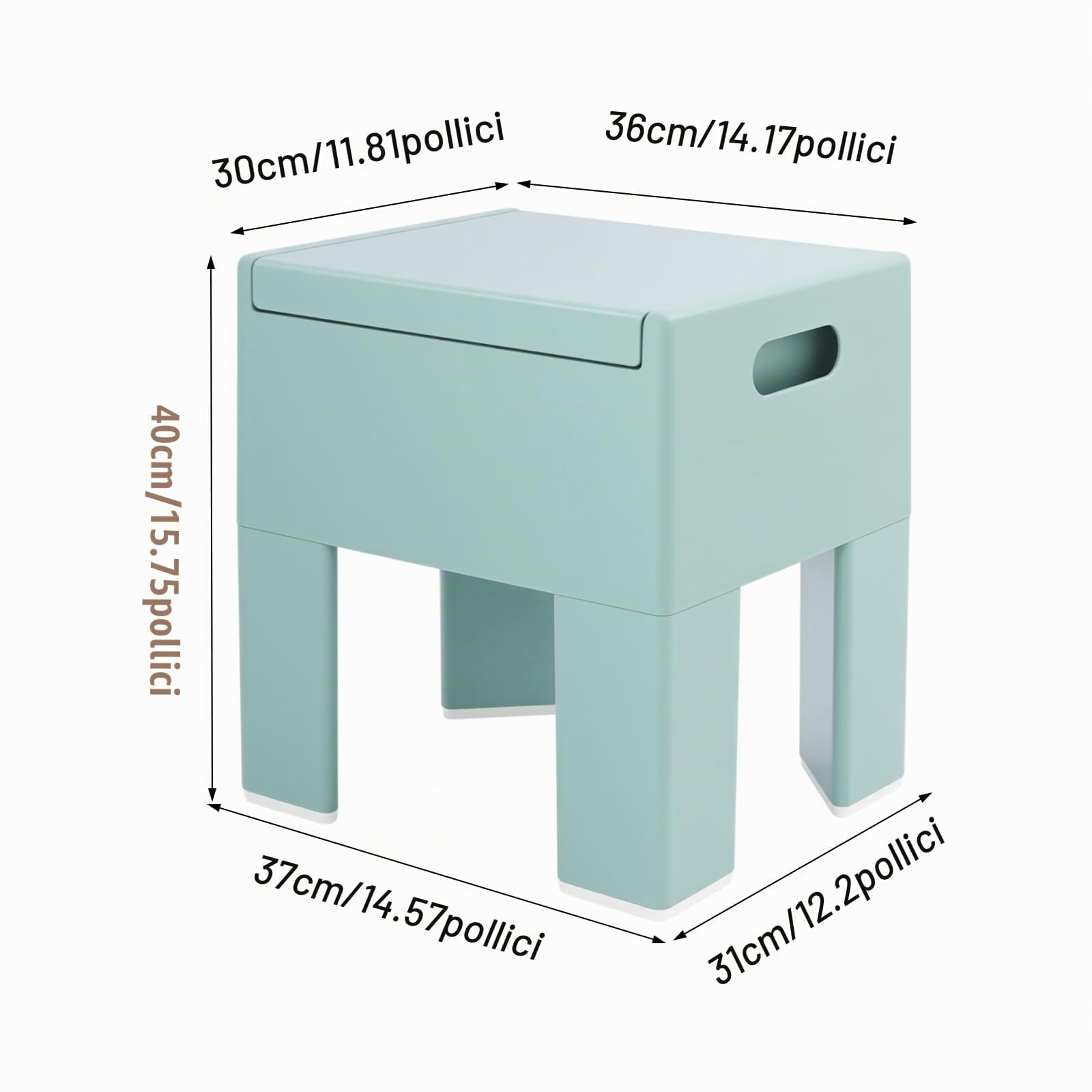 Panca con vano portaoggetti, 37 x 31 x 40 cm, sgabello con contenitore