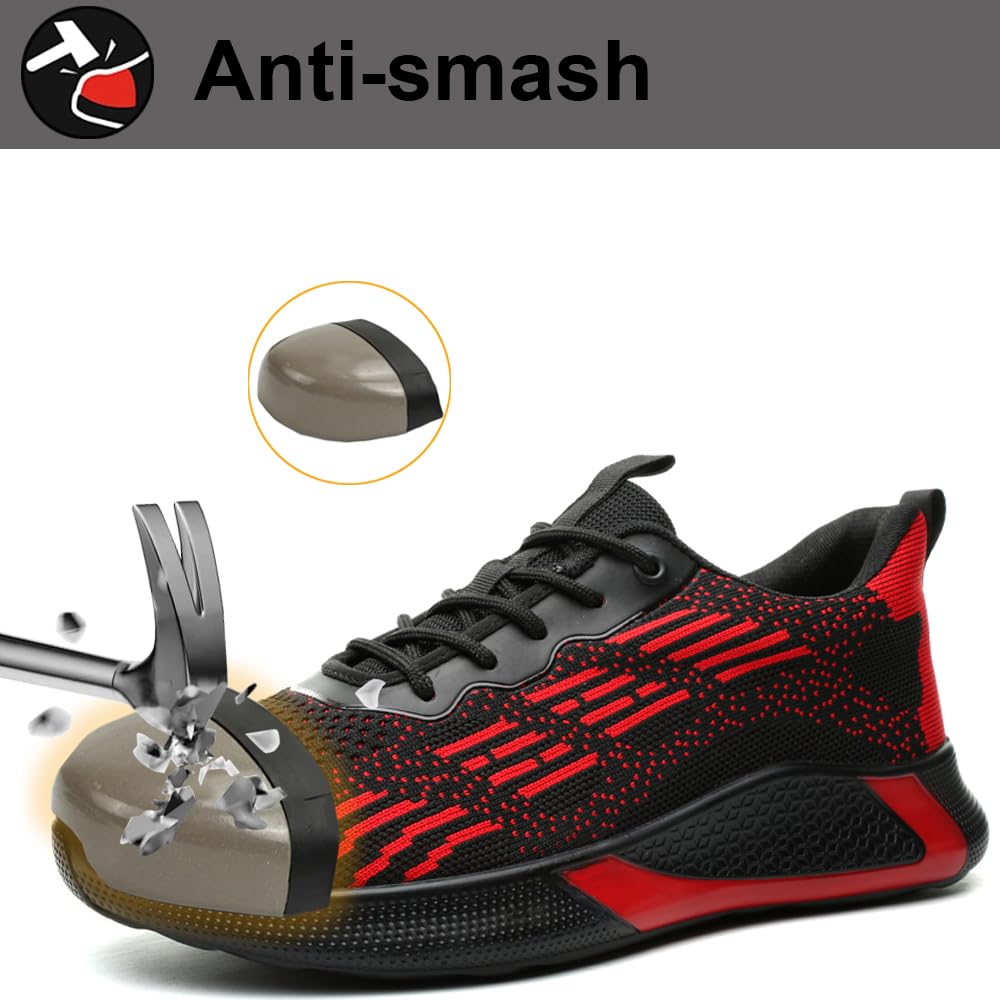 Scarpe Antinfortunistiche Scarpe da Lavoro Uomo Donna Scarpe Protettive Traspiranti Antiscivolo con Puntale in Acciaio per Unisex 36-46