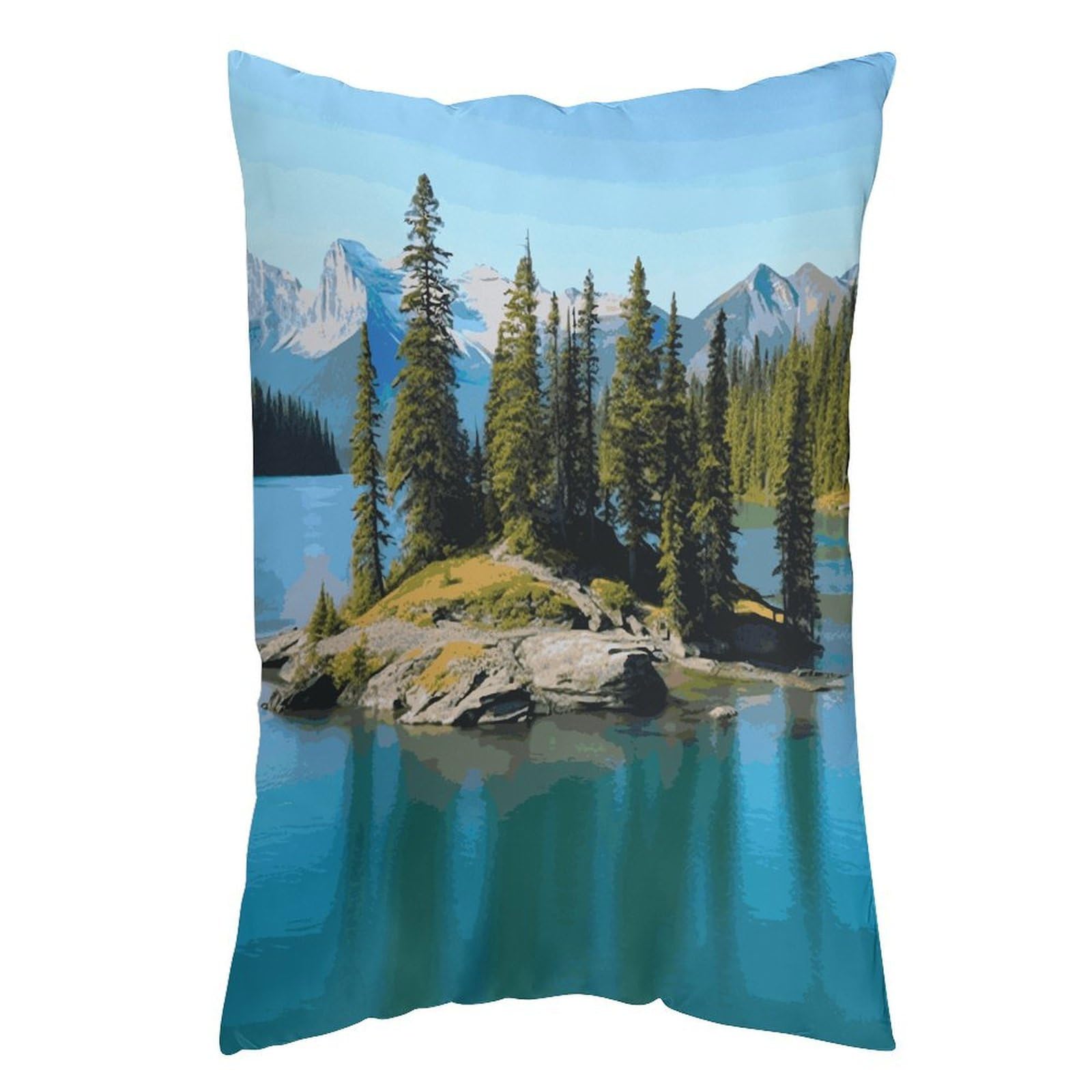 LDGSUPH Spirit Island in Lake Pillow Cases Soft Pillowcase with Invisible Zipper Wrinkle Resistant Pillow Covers Breathable Removable Pillow Protector for Bed Sofa Car 12 "x20