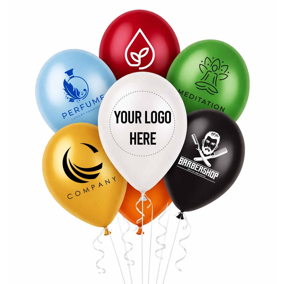 Personalised Printed Logo Latex Balloons 30cm / 12in – Custom Branded Balloons for Corporate Events, Trade Shows & Product Launches
