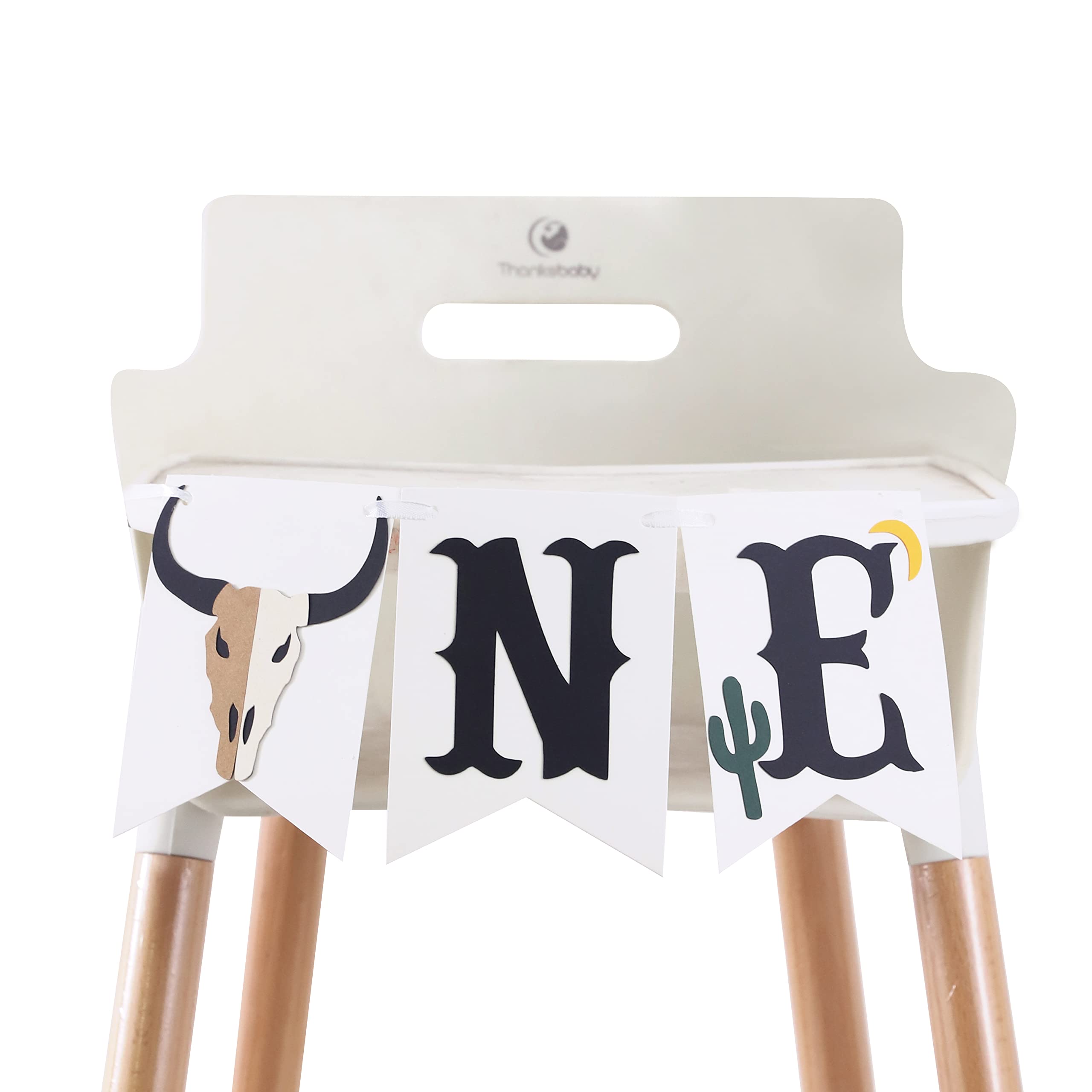 VAVAYAO First Rodeo High Chair Banner - Western Themed Birthday, First Rodeo, Baby 1st Birthday Party Decorations, Farm Themed Party Decorations, Bull Skull, Cactus, Wild West, 1st Birthday High Chair
