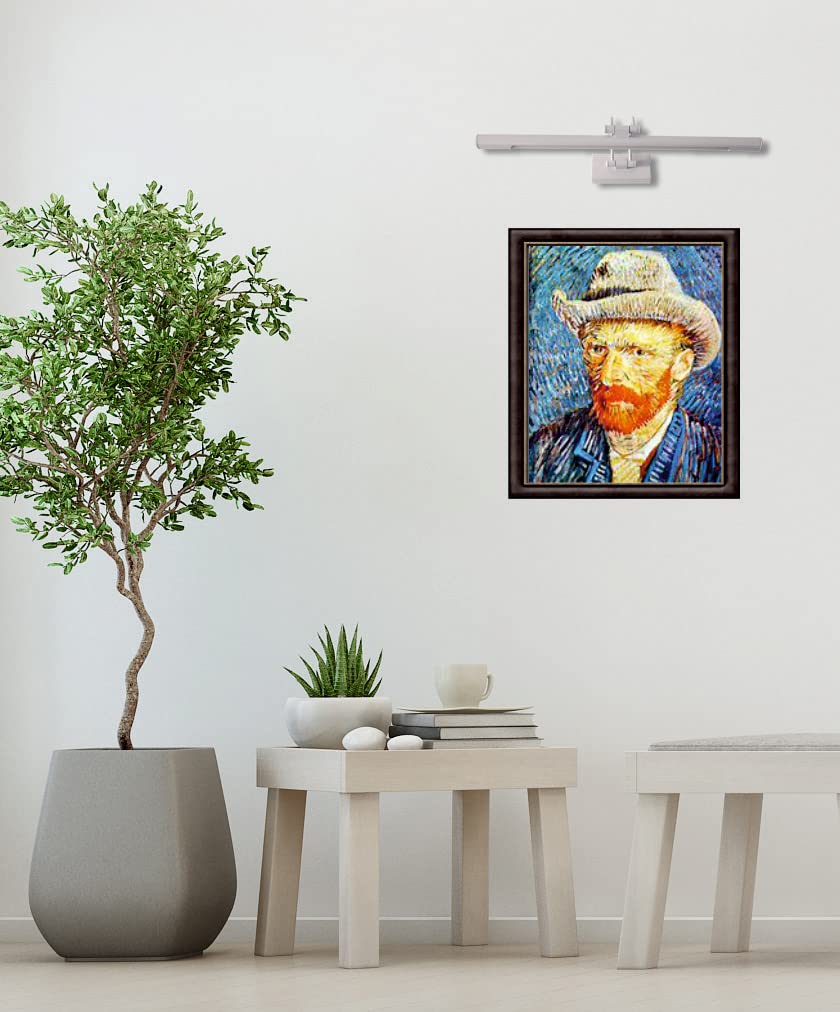 Applique murale à LED pour éclairage de tableaux, miroirs, peintures murales, 8 W, traditionnel et élégant, teinte de lumière chaude 3000 K, couleur blanche, articulée et rotative. 50 cm