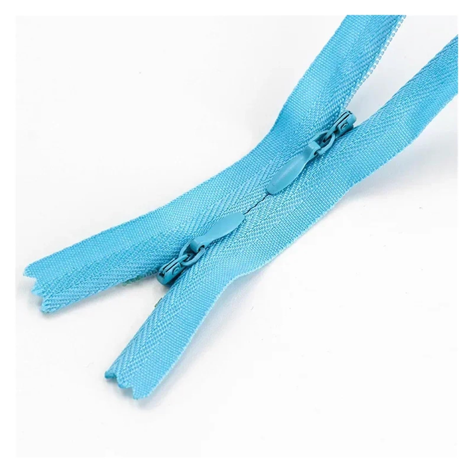5/10Pcs 3# 60/120cm Invisible Nylon Zippers with Double Sliders Dress Pillow Replace Zip Garment Zips Repair Kit DIY Accessories(SkyBlue,60cm-10Pcs)