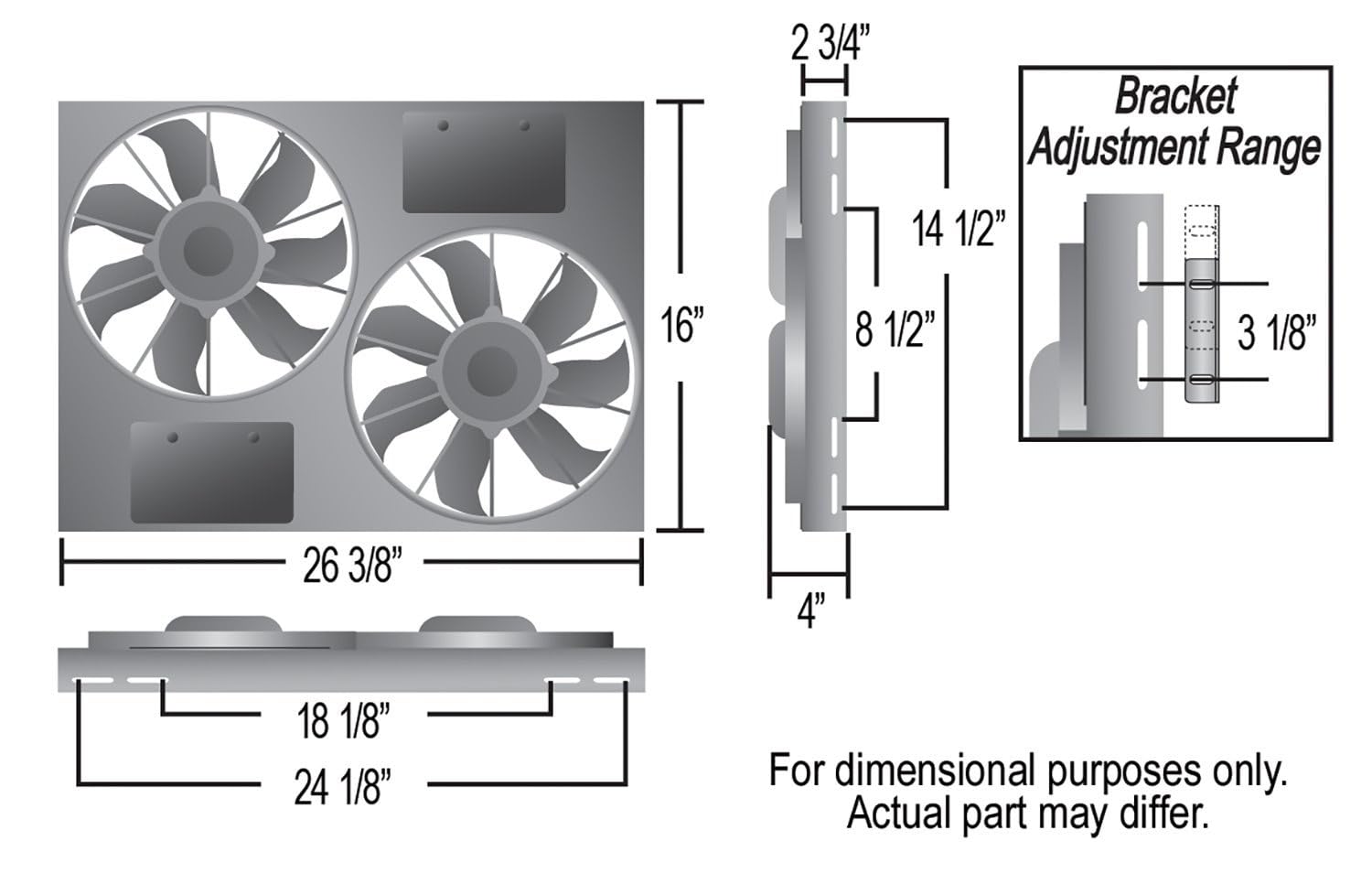Amazon.com: Derale Performance 16836 Gray/Black High Output Dual