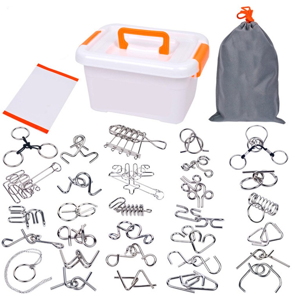 30 Piezas Juguetes Mágicos de Alambre de Metal Set - 3D Rompecabezas Brain Teaser Puzzle - IQ Inteligencia Juguete Educativo - Juego Niños y Adolescentes