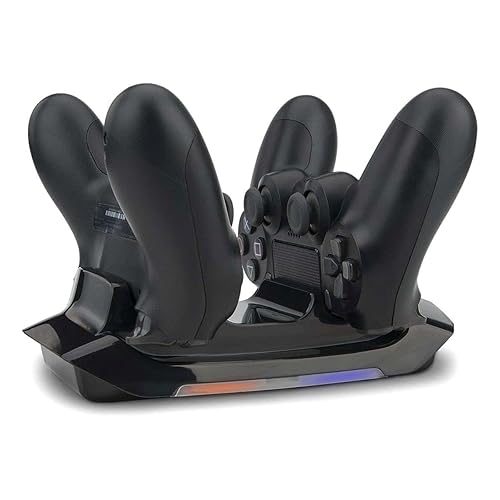 PS4 Controlador Cargador Dual Estación de Carga Dock para Playstation 4 DualShock Controladores Inalámbricos (PS4, PS4 Pro, PS4 Slim)
