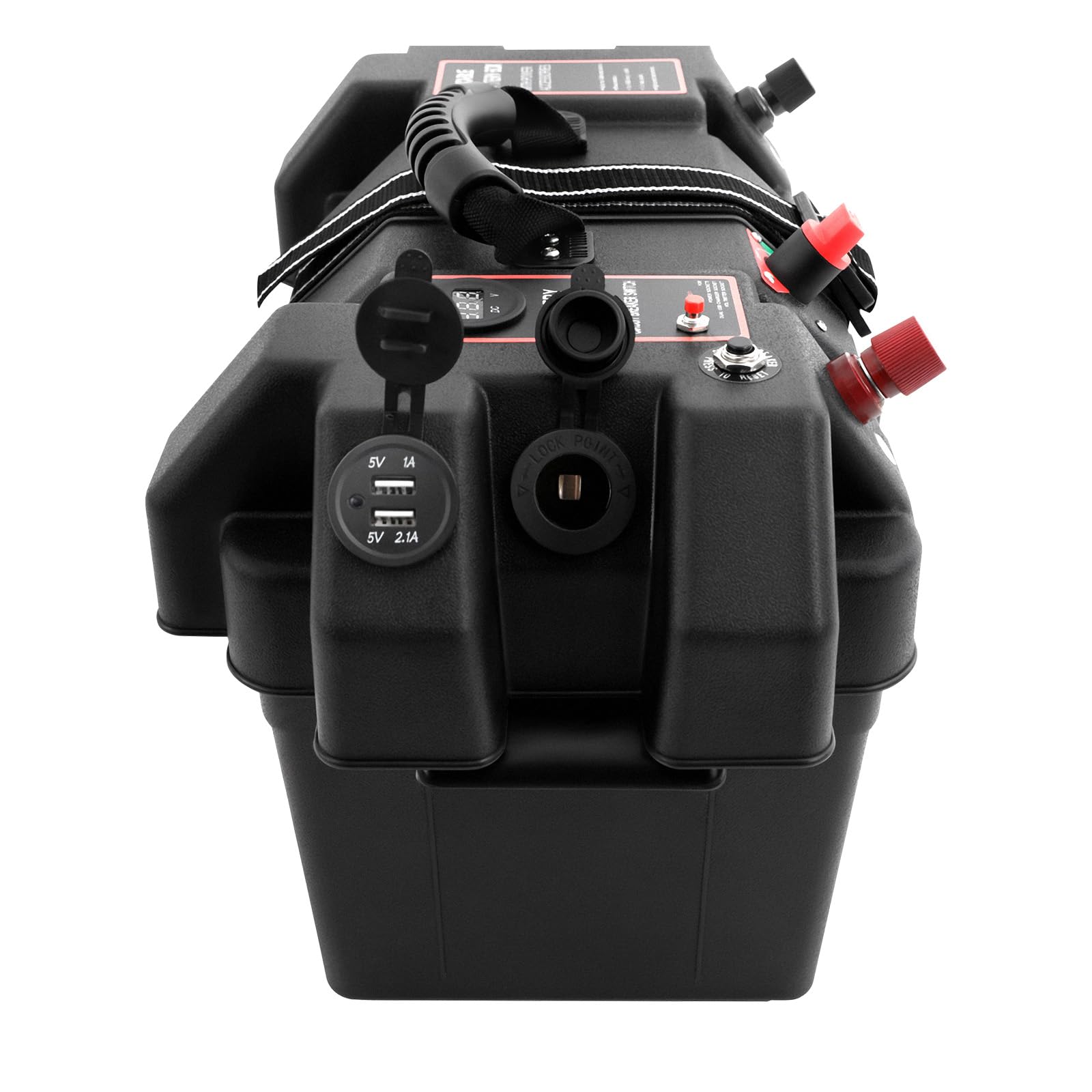 Scatola per batteria per motore di barca da pesca a traina Power Center Display Connessioni Scatola per batteria da barca USB In plastica