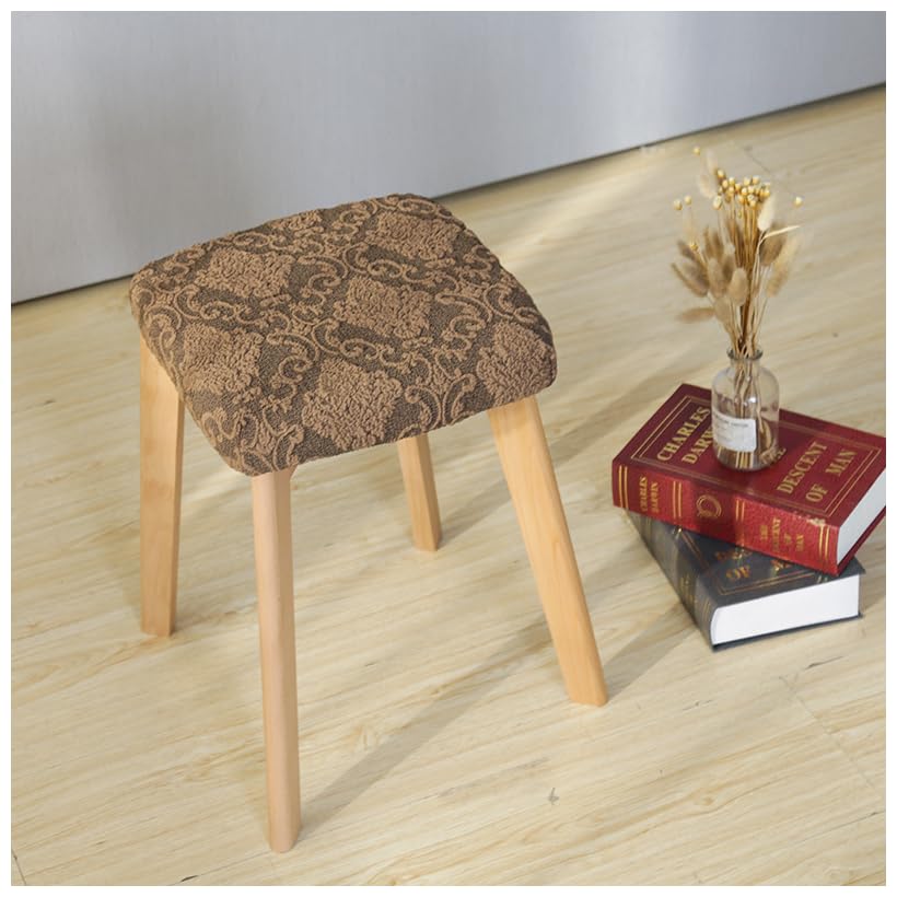 Funda para silla de bar cuadrada, funda para silla de comedor, funda para silla de tela cuadrada, funda para silla antiarrugas elástica, funda para silla lavable a prueba de polvo 33-38cm CoffeeB