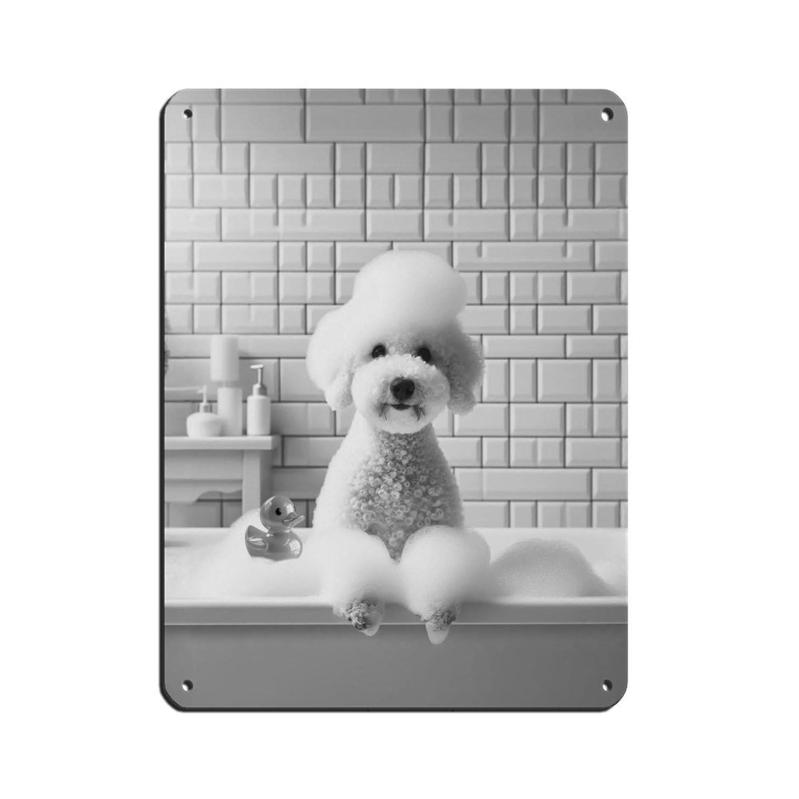 Bedlington Terrier, Funny Bathroom Decor Retro Poster Metal Tin Sign Chic Art Retro Iron Painting Bar People Cave Cafe Family Garage Poster Wall Decoration 12x16inch(30x40cm)