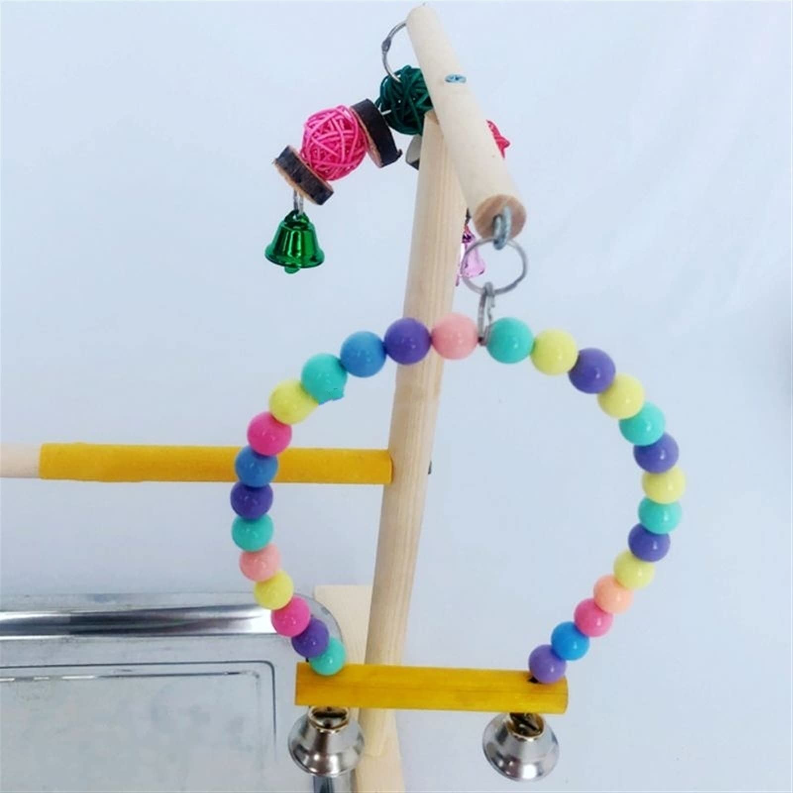 Parque de juegos de pájaros, estación de juegos, e Soporte de madera for percha de pájaros, plataforma for loros, patio de juegos, gimnasio de ejercicios, soporte de juego, escalera, juguetes interact