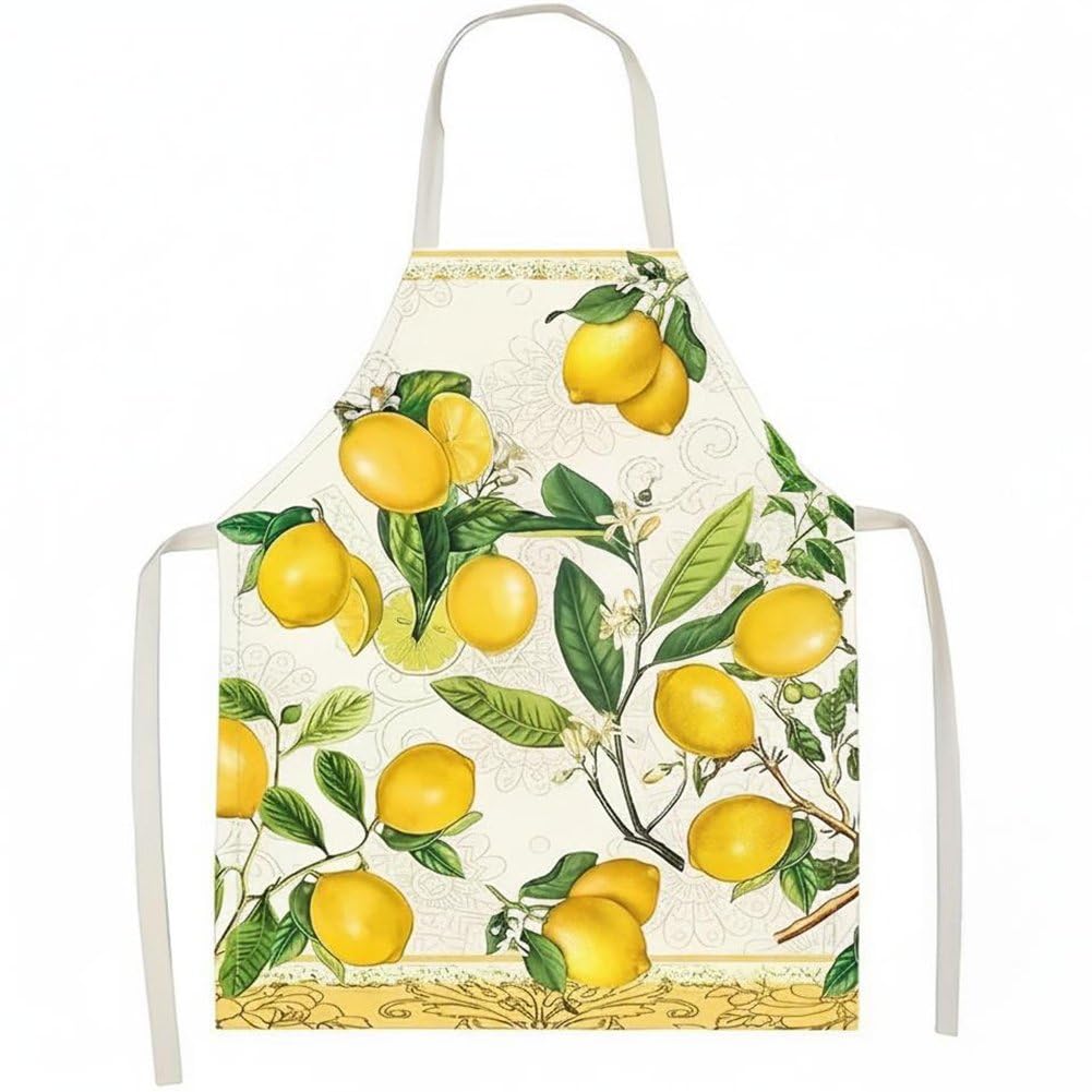 hzzsbu Lemon Pattern Apron Unisex Adjustable Cooking Apron, Kitchen Chef Apron for Women Men, for Home Kitchen Restaurant Coffee