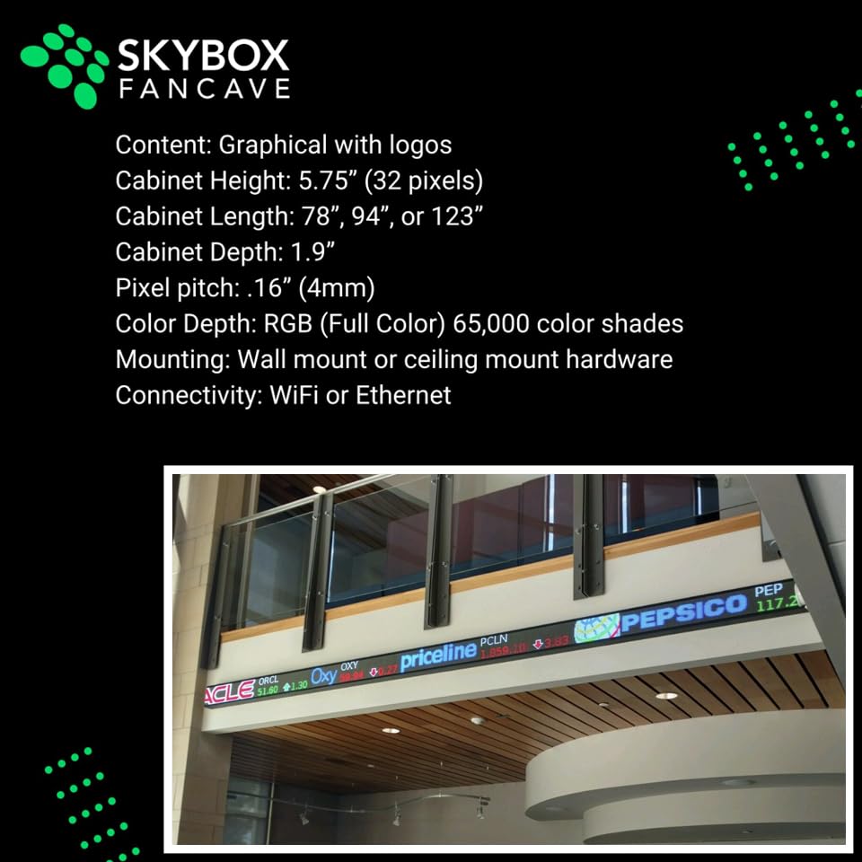 Amazon.com: Rise Display - 課堂LED 股票代號| 高32 像素| 股票、加密貨幣、股票、訊息| 適合學校、辦公室和企業|  95 英吋(約238.8 公分) : 家居裝修