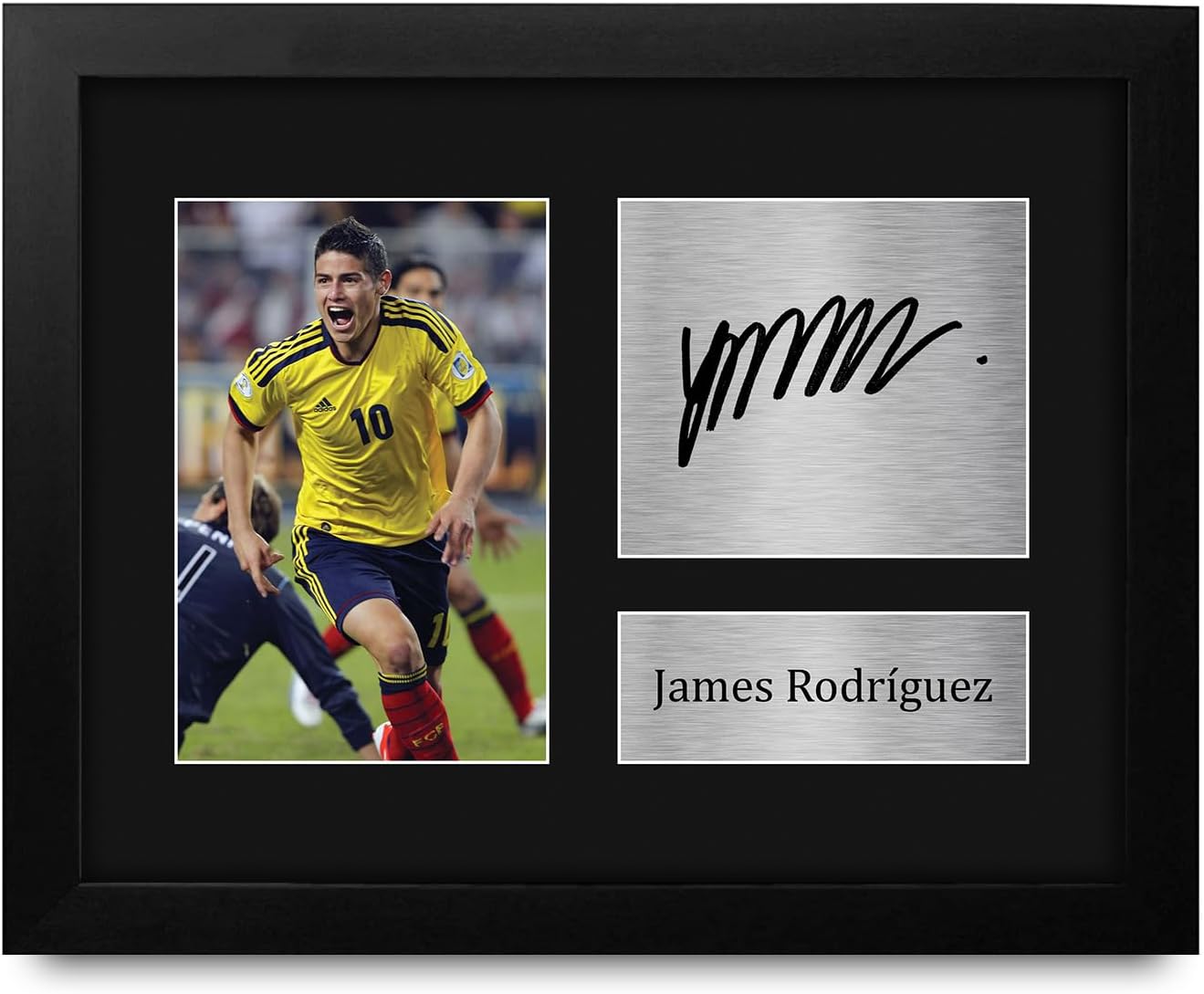 HWC Trading James Rodriguez Colombia Framed Gifts Printed Signed Autograph Picture for Football Fans and Supporters - US Letter Size