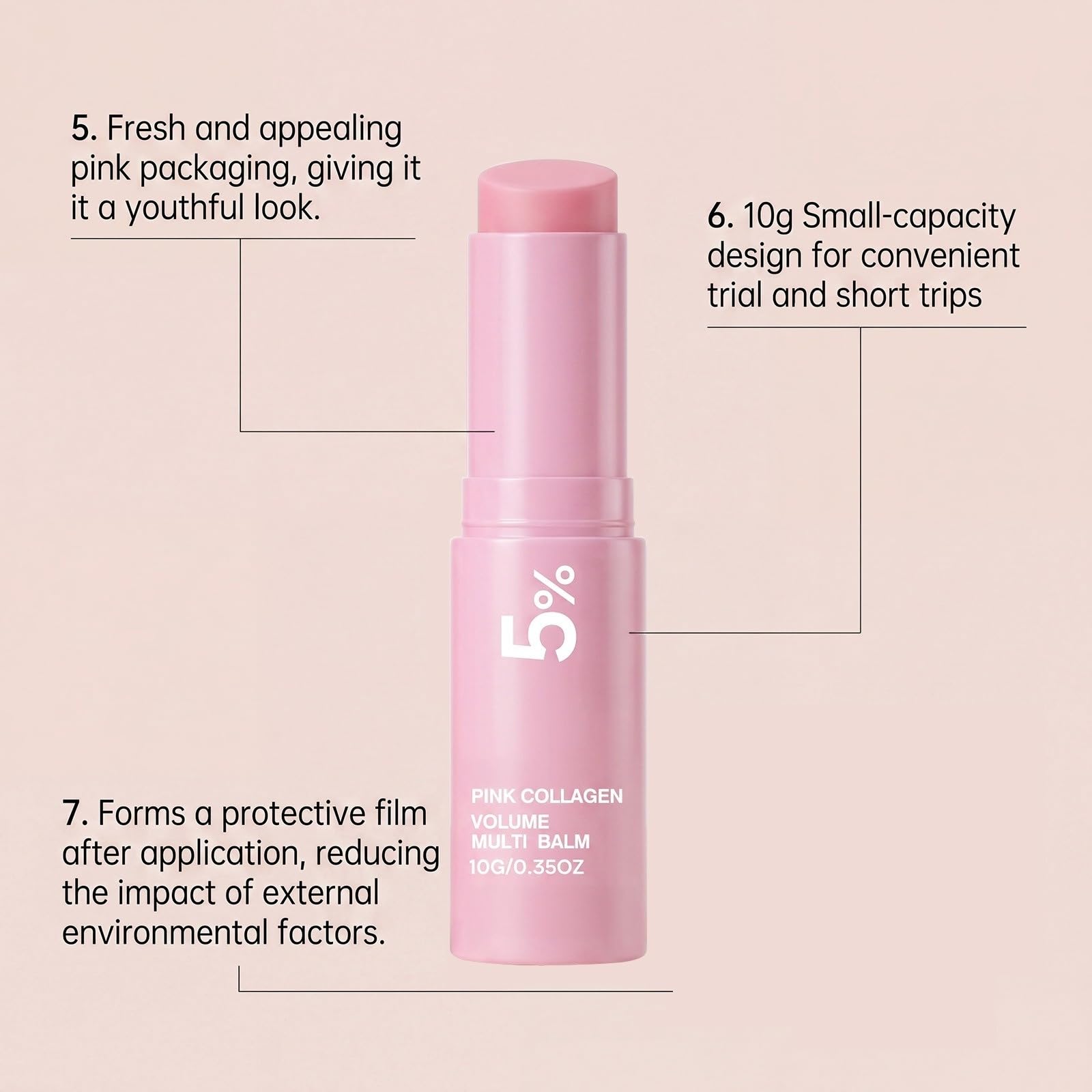 PDRN Care Sticks with Collagen Moisturizing Firming Anti-Aging 10 g | Korean Anti-Wrinkle Balm, Smooth Fine Lines, Firming Care for Wrinkles Gesicht und Anti Dark Circle, Augen und Hals