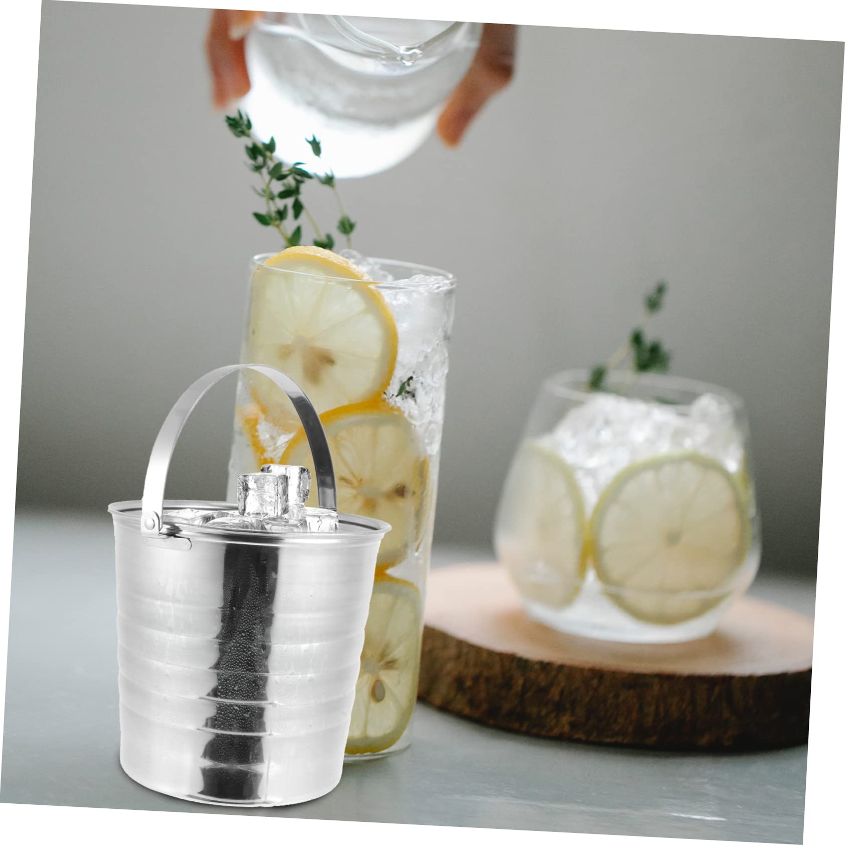 PRETYZOOM Ice Wine Bucket Ice Cube Container Stainless Storage Holder Rust-proof for Bars Homes Parties
