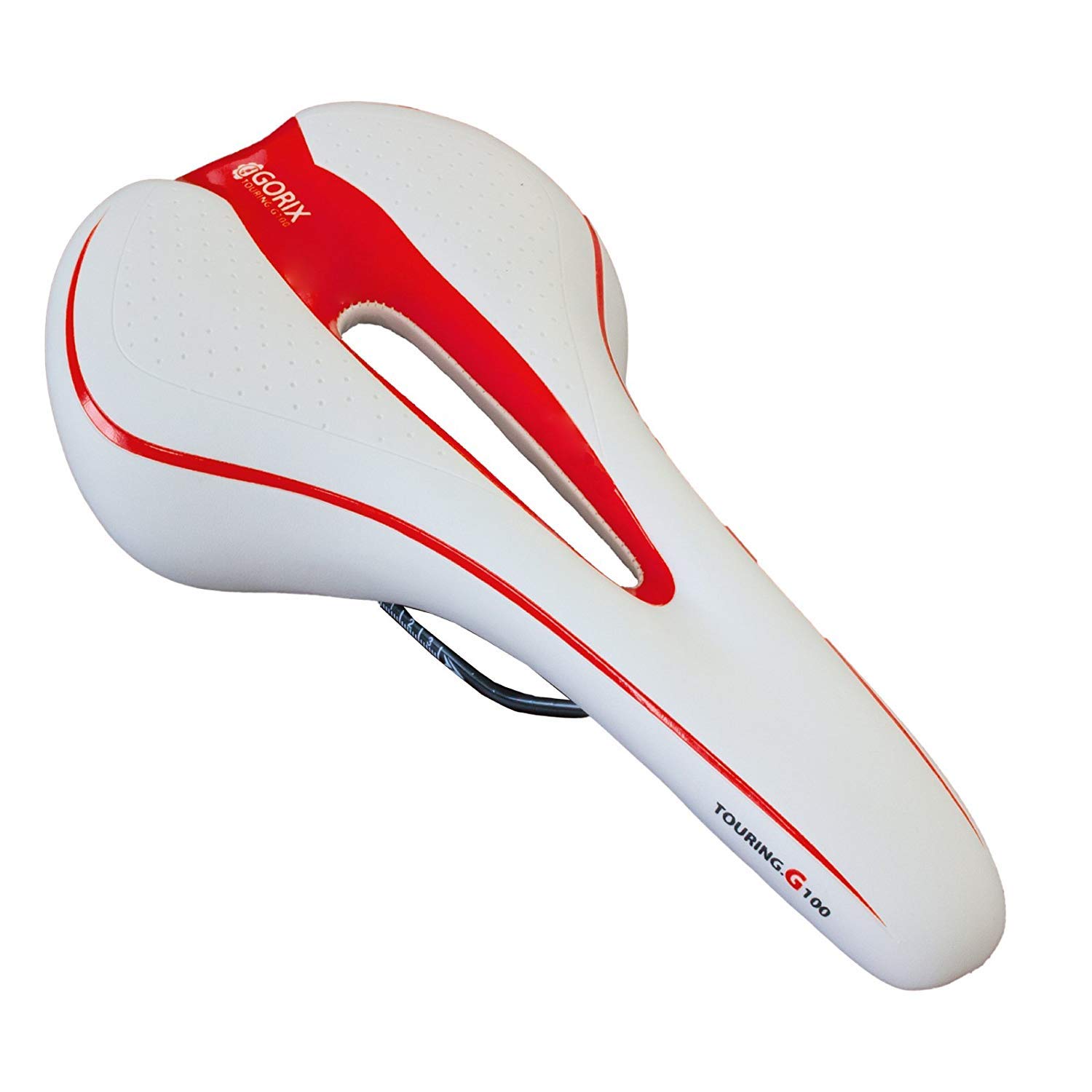 GORIX Siège de selle de vélo confortable avec rail pour vélo de montagne et de route pour homme et femme (GX-C19) (Noir × Celeste