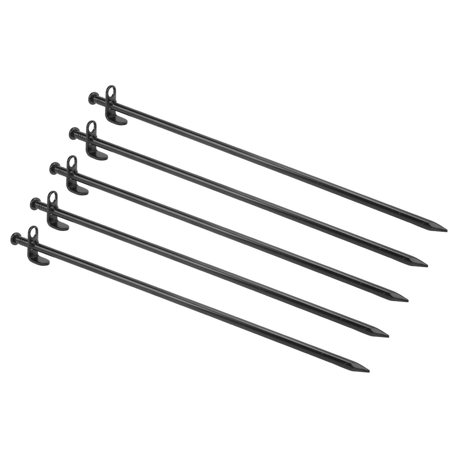 Piquets de Tente Durables pour Une Pénétration Facile du Sol, Piquet de Camping en Acier Résistant à la Corrosion, Lot de 5 pour Auvent Extérieur (40 cm)