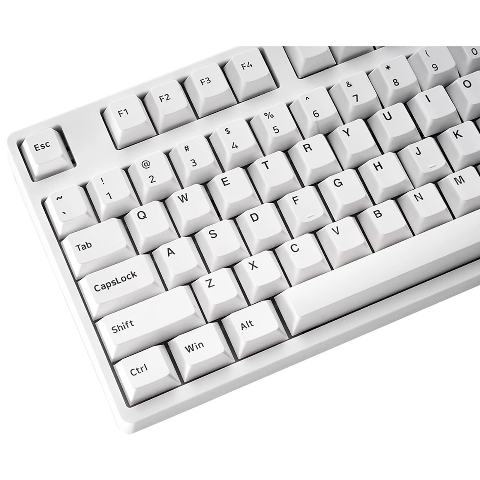 Double Shot Keycaps PBT Cherry Profile White Keycap Set Fit for 60% 65% 95% Cherry Mx Switches Mechanical Keyboard