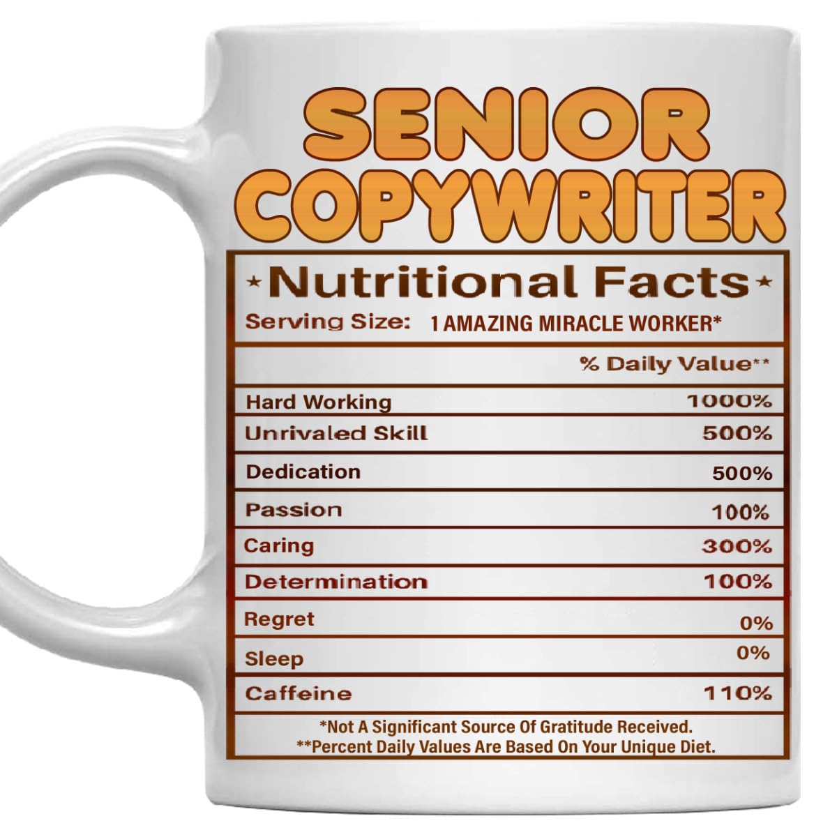 MONIZILUCKY Senior Copywriter Mug - Gift For Senior Copywriter - 11oz White Ceramic Coffee Mug for Office, Coworkers, Retired, Retirement, Birthday, Thanksgiving, Christmas