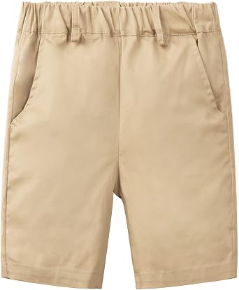 LittleSpring Boys Uniform Shorts Pull On Flat Front School Performance Shorts