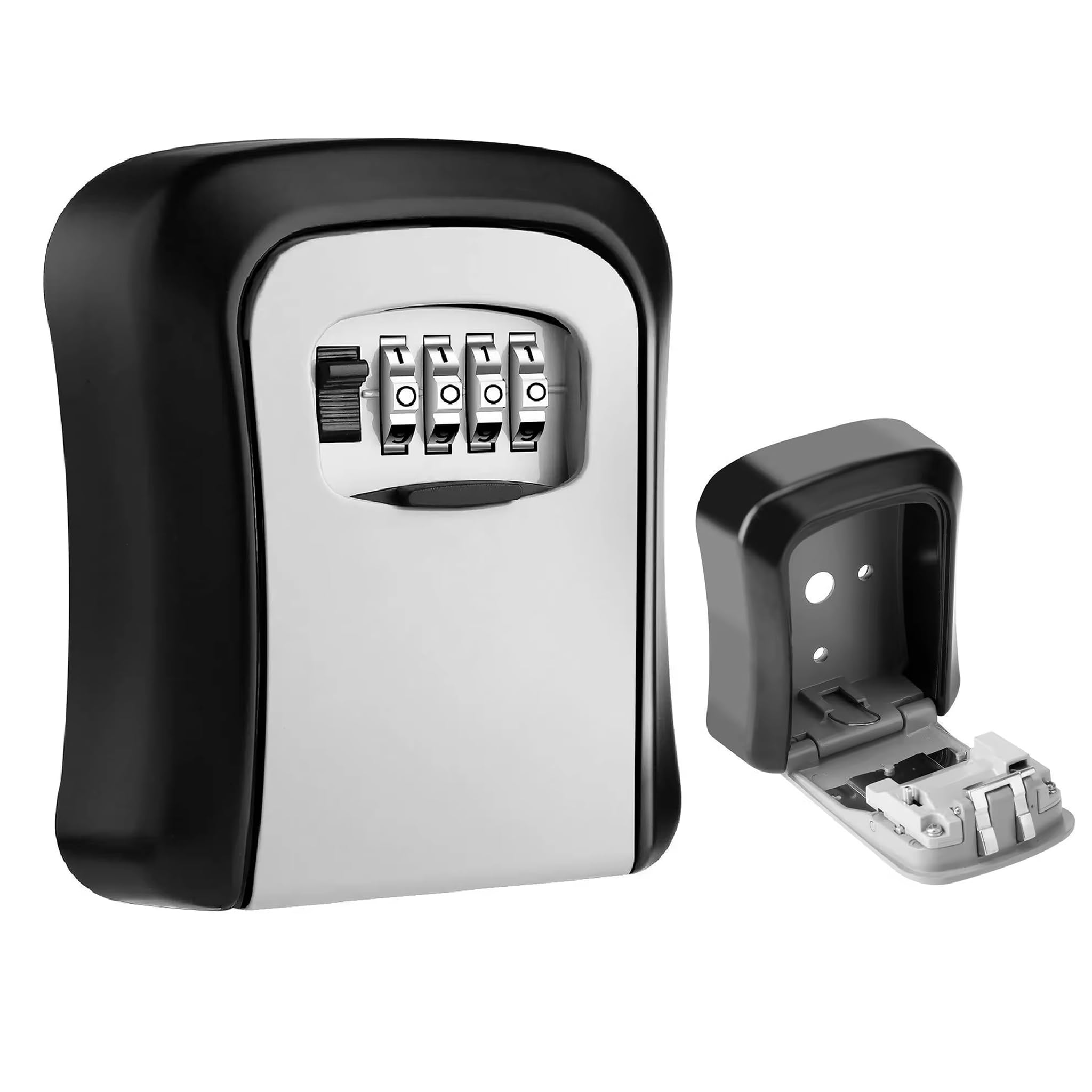 IndoTeam Key Safe Wall Mounted, Key Holder Lock Box with Code, Lockbox for Keys Outdoor, Keysafe Wall Mounted Outside