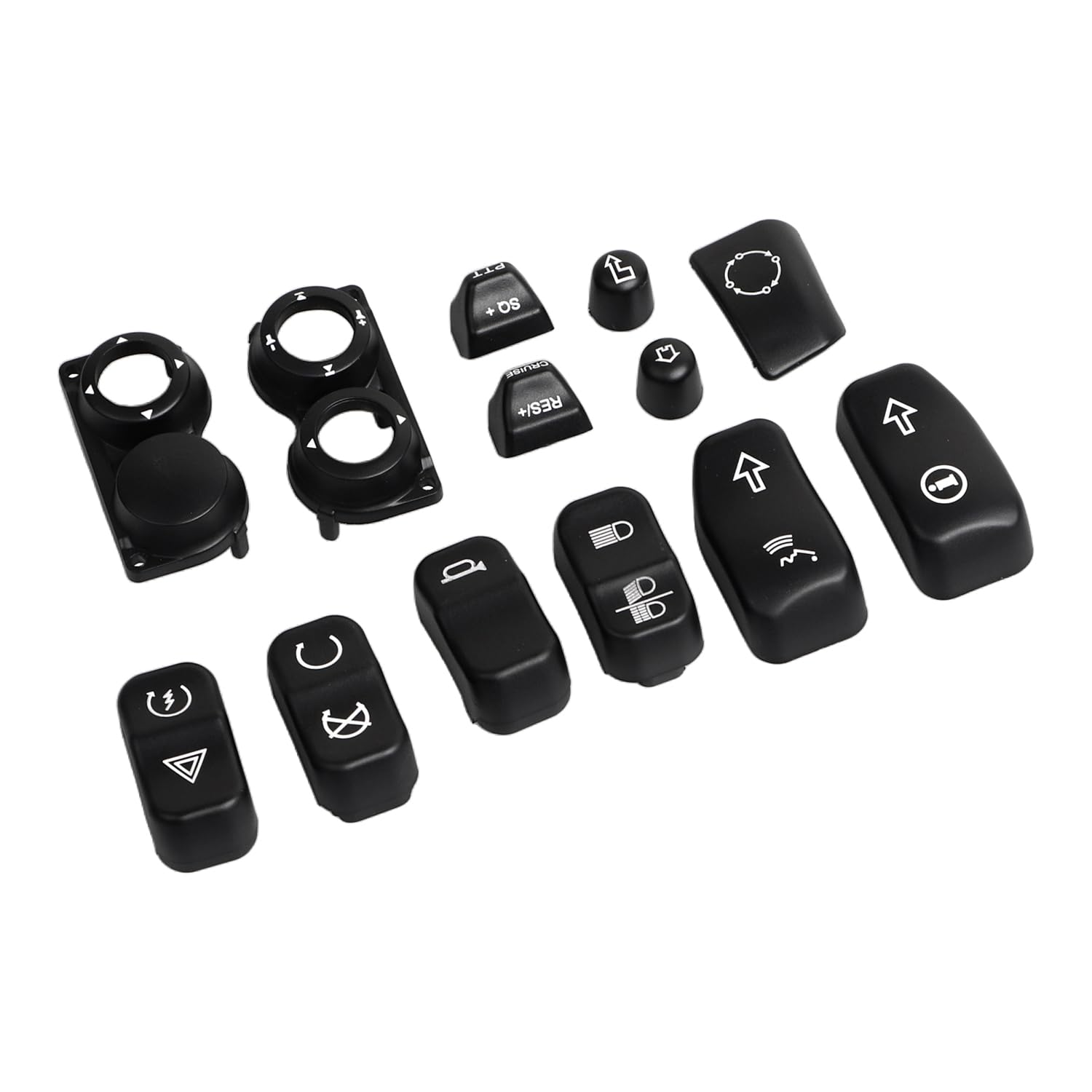 Cappucci per pulsanti di controllo manuale per moto, colore nero, adatti per Harley Touring Road King Electra Street Glide Ultra Limited FLHT FLHX FLHR 2014-2023