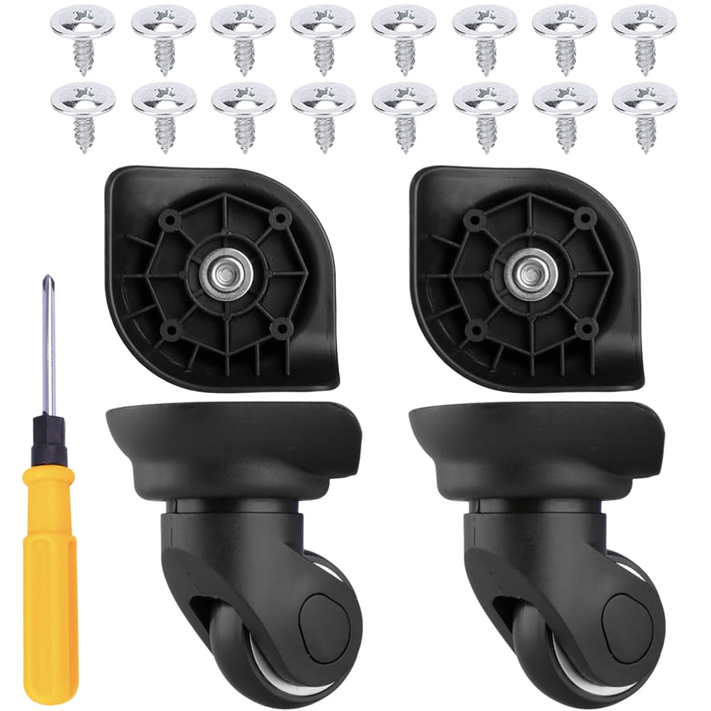 Ailunate スーツケース キャスター 交換 タイヤ キット キャリーケース 車輪 ホイール キャリーバッグ ゴム 静音 修理 部品 車軸 取替え (W013 4個セット)