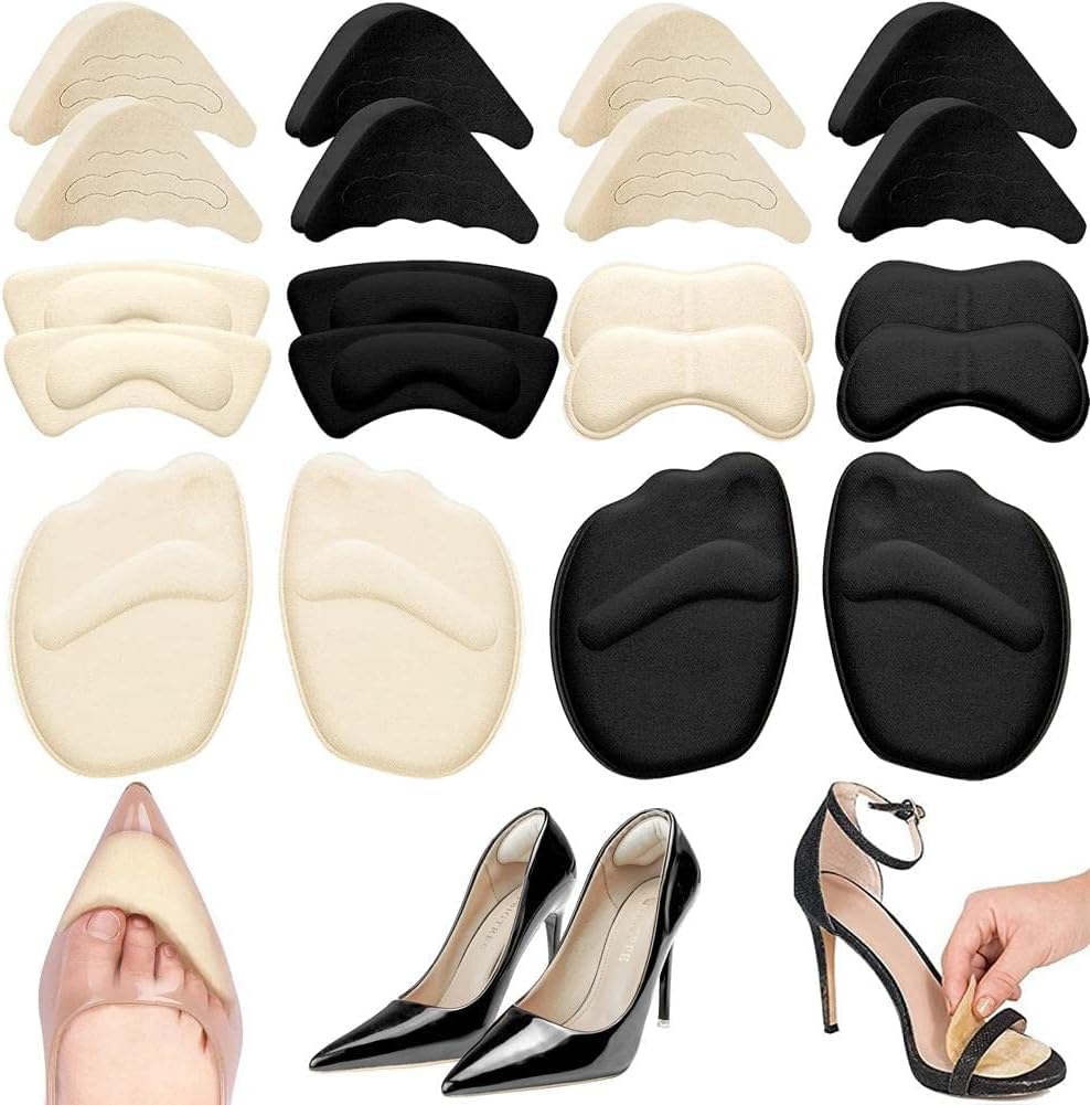 LonimiaLonimia 10 Pairs Shoe Fillers,Heel Inserts Heel Grips Liners,High Heel Cushion Pads,Shoe Insoles for Women Men,Adjustable Toe Filler Inserts Front Insoles,Foot Cushions,Toe Inserts for Too Big Shoes