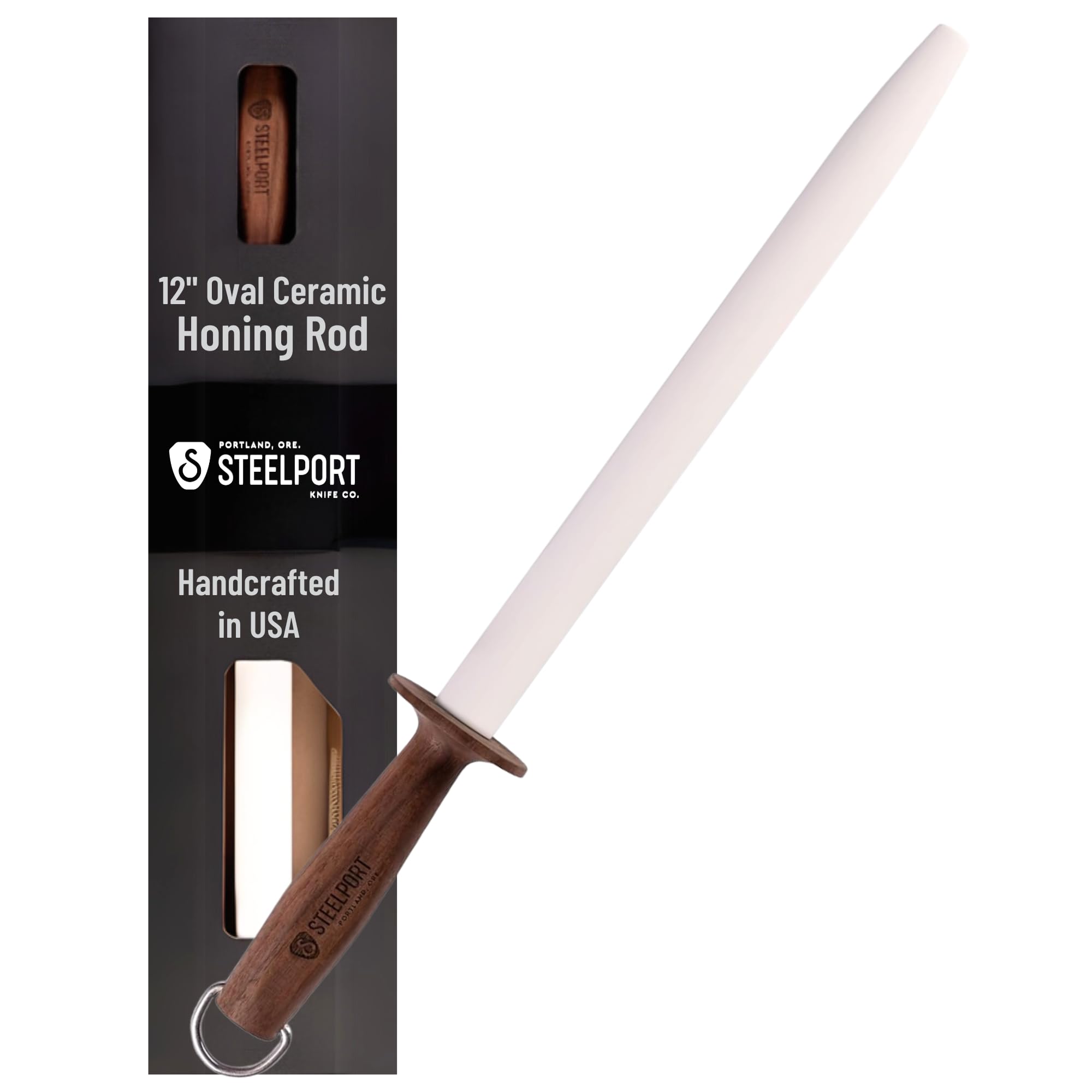 STEELPORT 12 Inch Oval Ceramic Honing Rod