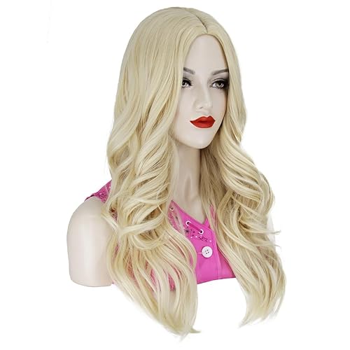 Miniatura 4 de Mersi Peluca rubia extraña para disfraz de vaquera, peluca larga rubia con accesorios, pelucas rubias suaves naturales para disfraz de Halloween
