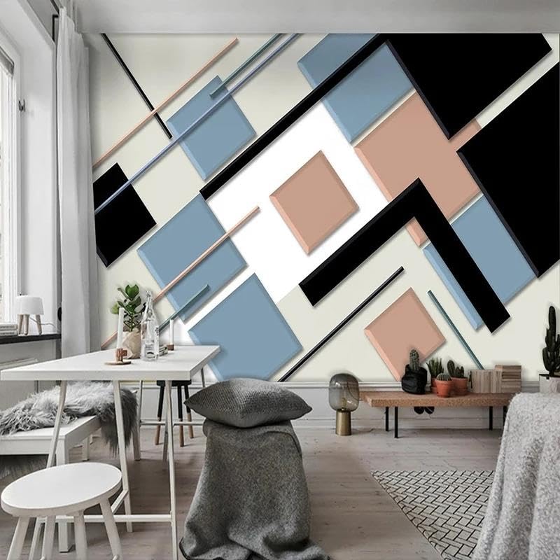 Papier peint mural graphique 3d pour salon design et loft contemporain
