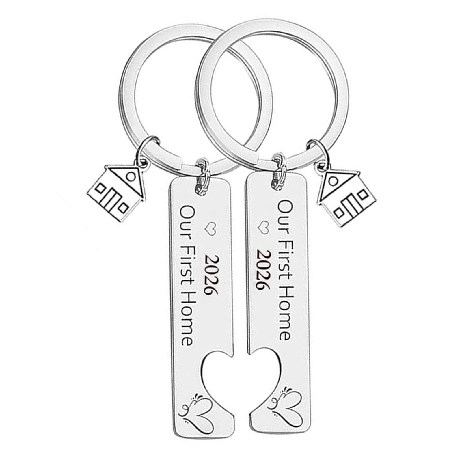 JRTEAY 2 Pcs New Home Keyring, First Home Keyring, First Homes Gifts, Stylish Adventure Keepsake, New Housewarming Keychain, for Homeowner House Keyrings Moving in Homes Owner Keychains Men Women