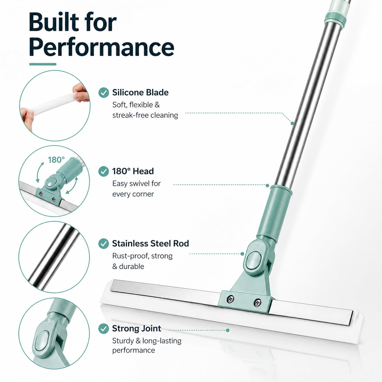 Magic Broom Wiper - 180° Rotating Silicone Floor Cleaner -3 Magic Broom Wiper - 180° Rotating Silicone Floor Cleaner -3