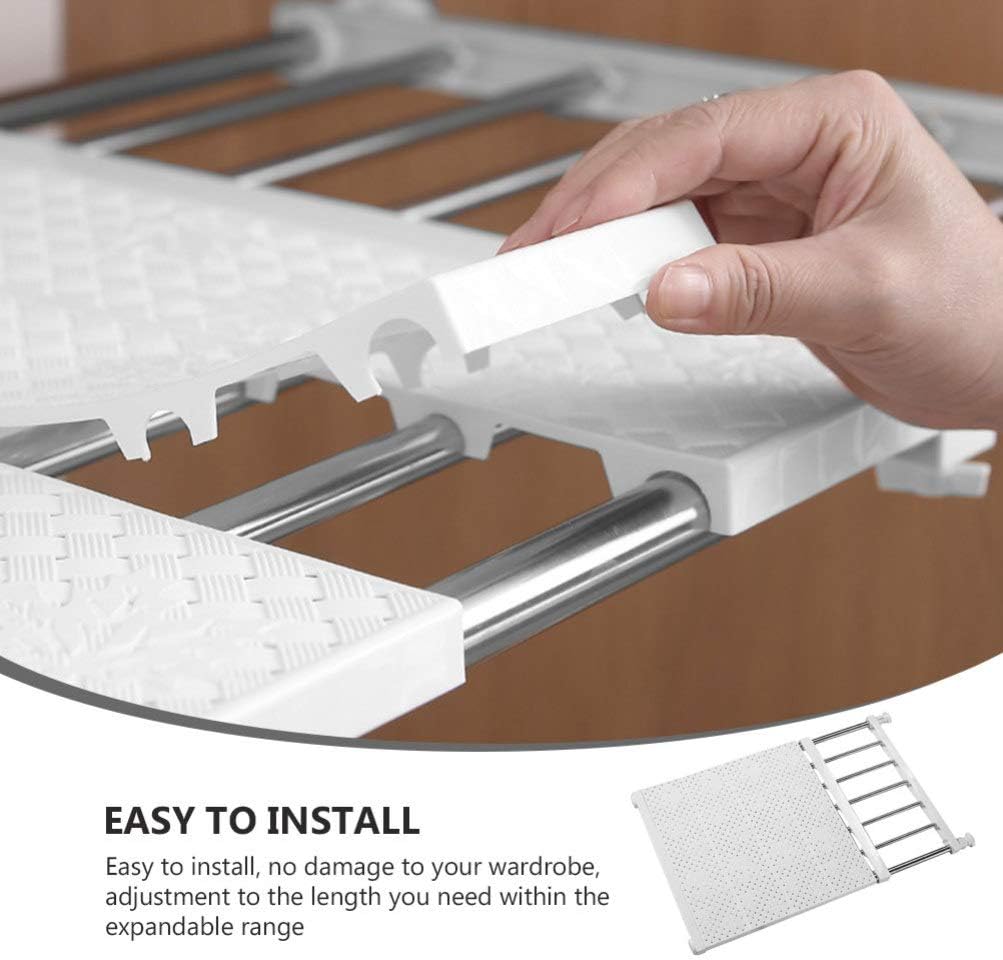 Alipis 1pc Closet Shelf Divider for Home Organization Easy Installation No-damage Design Multi-functional Clothing and Shoe Storage Shelves Wide