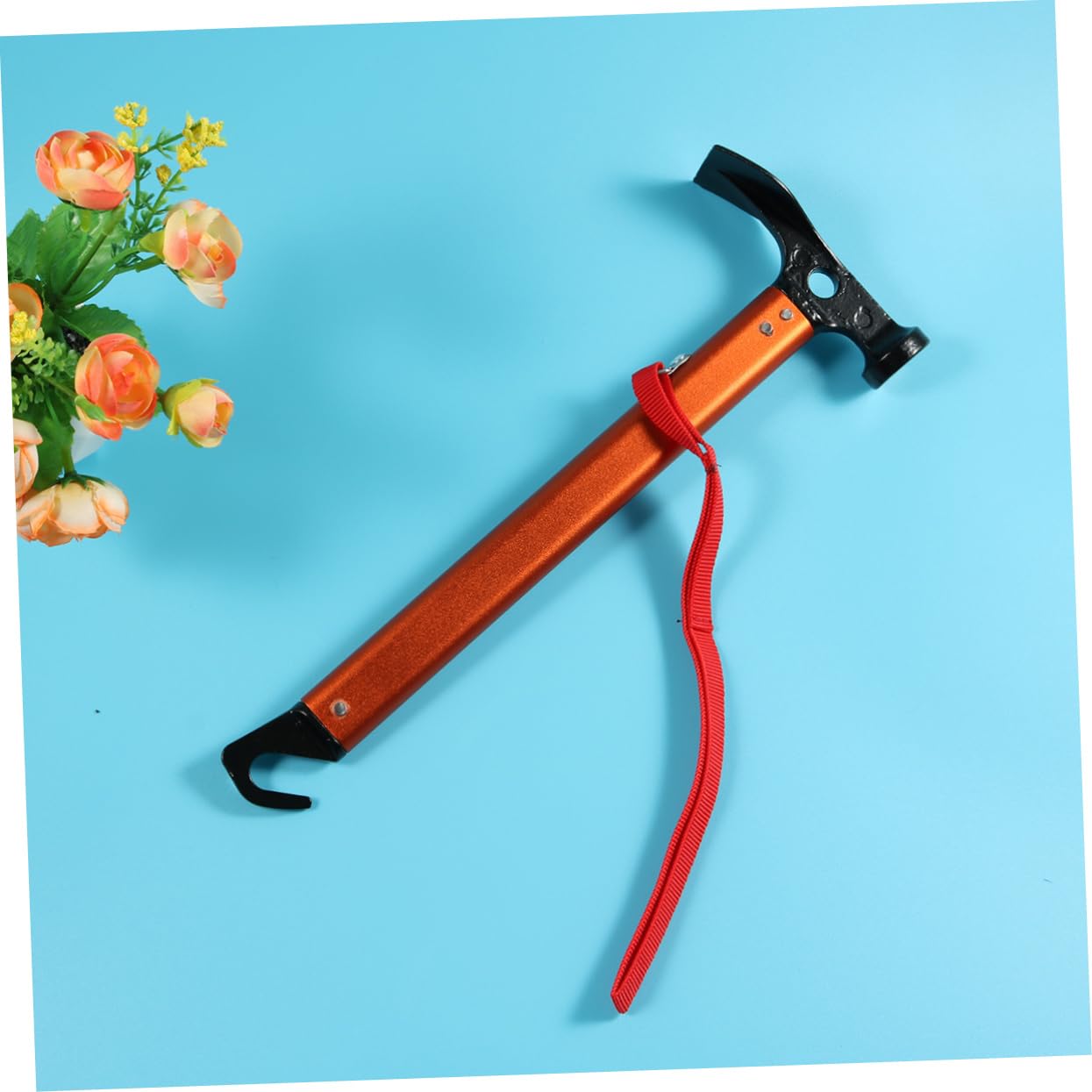 UPKOCH Robuster Zelthammer Aluminiumlegierung Leichtes Gewicht Multifunktionaler Zeltpflockschlägel Campingzubehör Orange für Outdoor Zeltheringe und Erdnägel