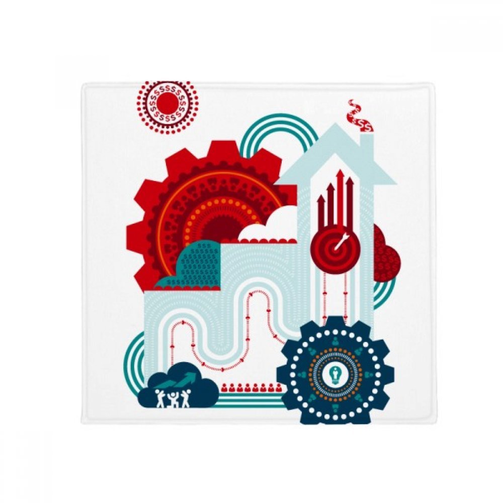 Horloge Illustration tapis animaux antidérapant multicolore 50x50cm pour salon