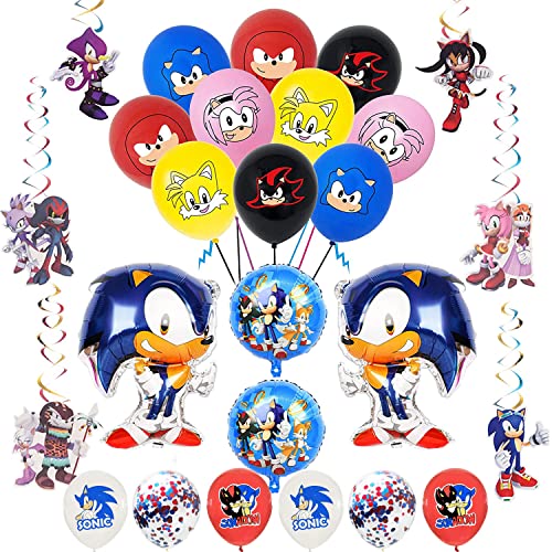Sonic Fiestas Decoración, 26PCS Decoracion Cumpleaños Sonic Globos, Sonic de Tema de La Fiesta de...