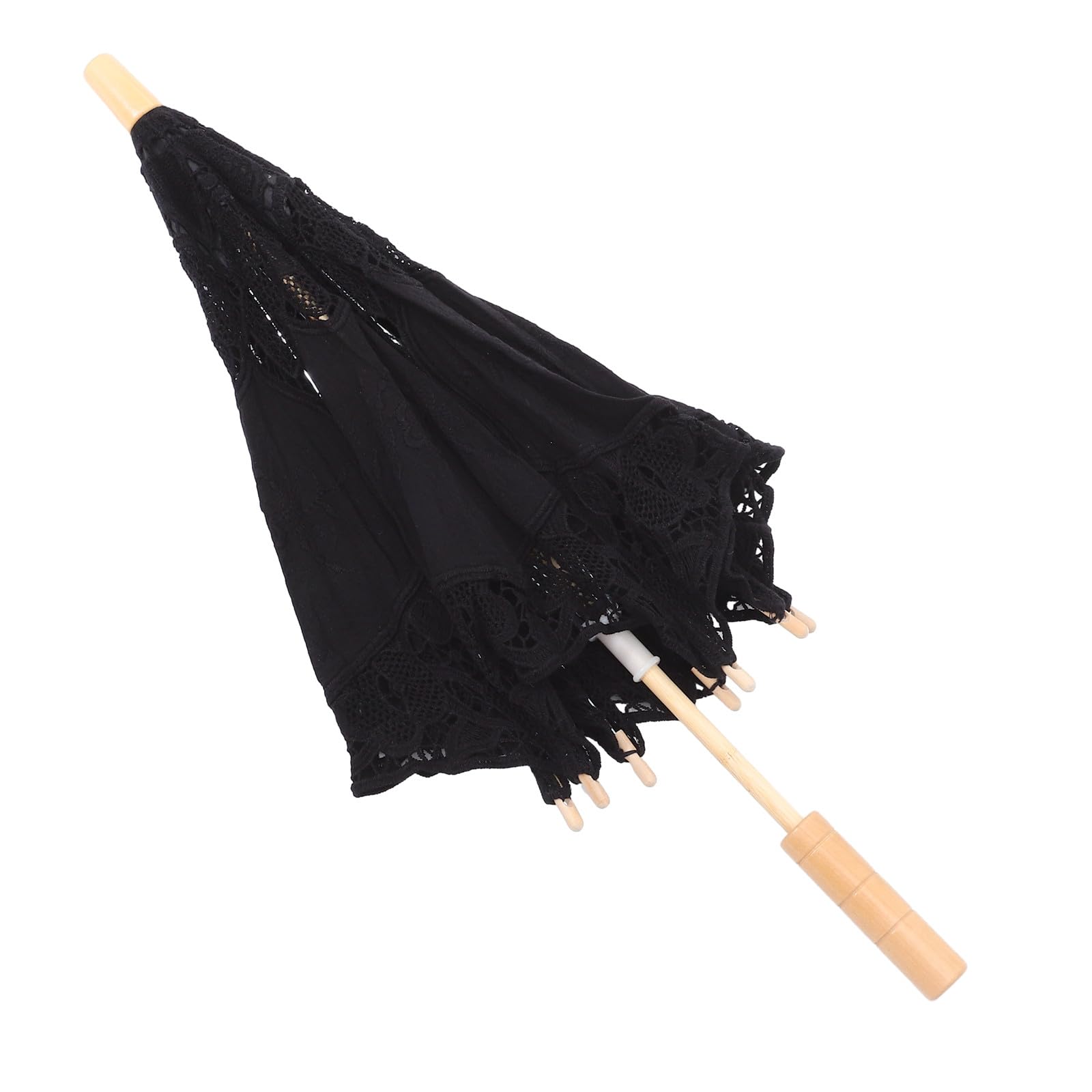 Paraguas Decorativo de Encaje para en Eventos y Fotografía, Sombrilla Grande Color Negro para Bodas y Celebraciones