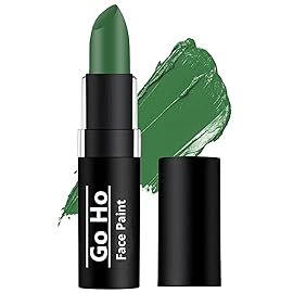 Go Ho Witch Green Cream-Blendable Stick,High Pigment Green Eye Black Face Body Paint,Hypoallergenic Camo Face Paint Stick,Safe Lipstick/Facepaint for Halloween SFX Makeup