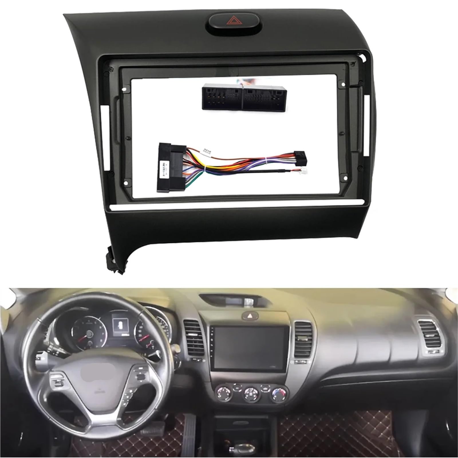 Rama panelu radia 9-calowy adapter ramy deski rozdzielczej samochodu z systemem Android, radioodtwarzaczem Pasuje do Kia K3 Cerato Forte 2013-2018 Ramka do radia(Frame-cord-LHD)