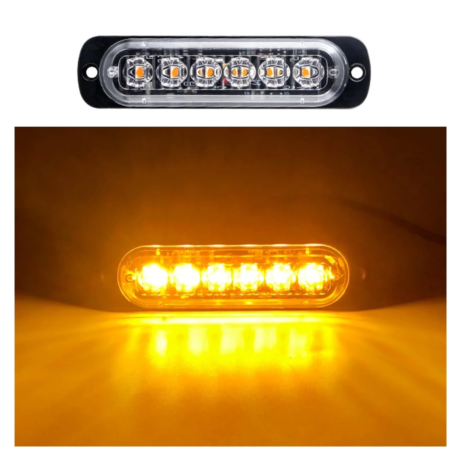 Luz De Advertencia LED 6, Luces para Remolque, Indicadoras Laterales para Camión, Barra para Parrilla Coche, SUV, Motocicleta, Baliza para Barcos Luz de Frenos
