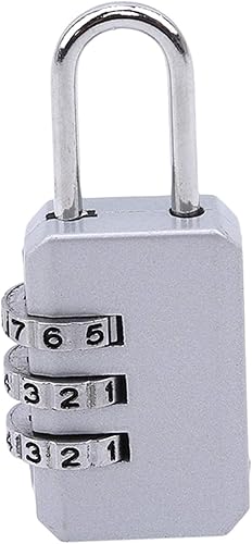Miniatura 7 de Cerraduras de equipaje portátiles de plata 3 dígitos combinación candados número código cerraduras para portátil, candados de combinación