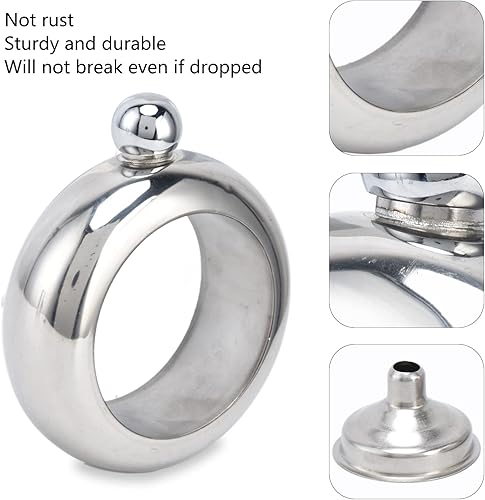 Miniatura 4 de Frasco con forma de brazalete, 3.4 fl oz de acero inoxidable duradero pulsera jarra de vino, botella de vino portátil, botella de whisky para beber