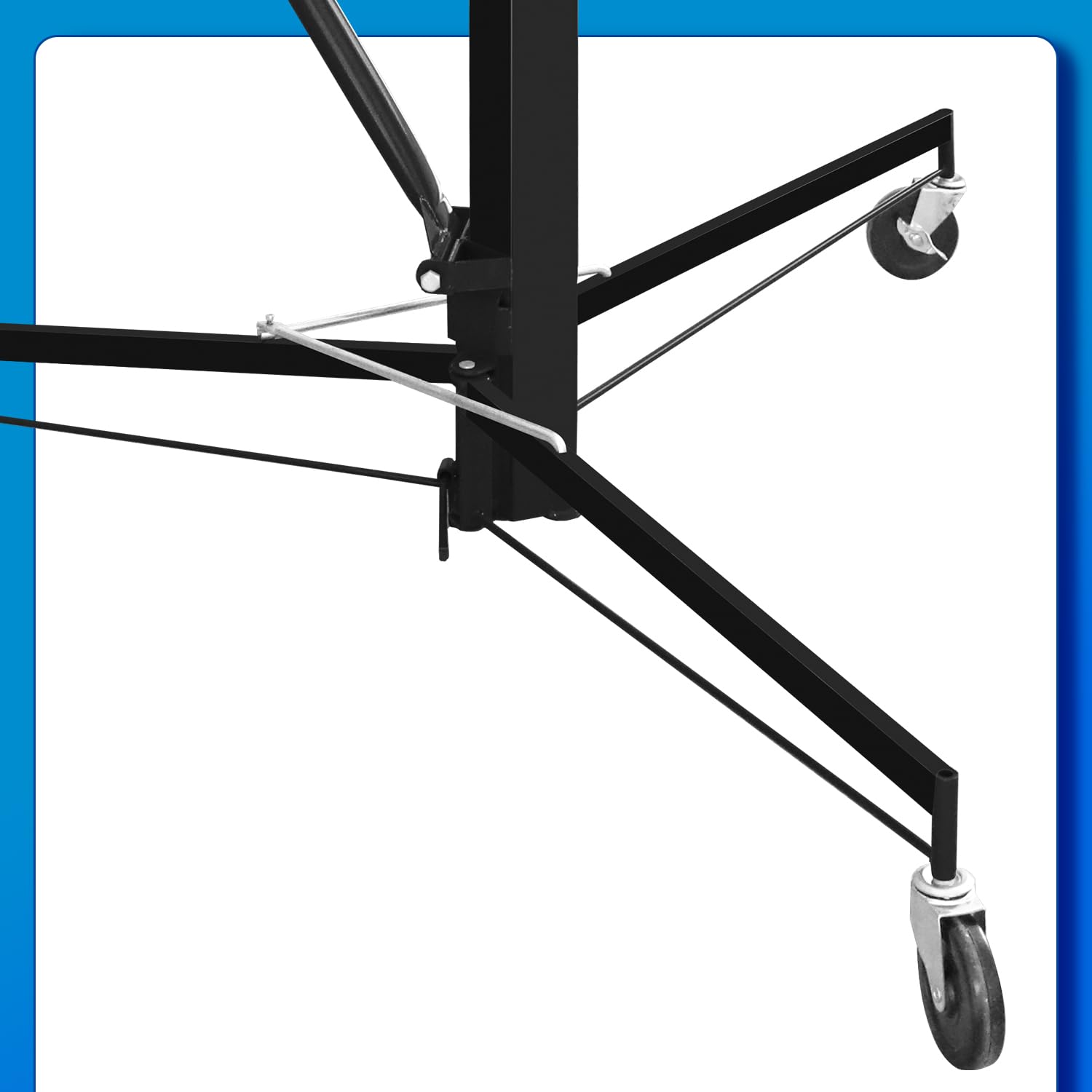 Ikodm Sollevatore pieghevole XXL per lastre di cartongesso, altezza di lavoro regolabile in altezza, larghezza massima 294 cm, carico 68 kg, 3 ruote, nero