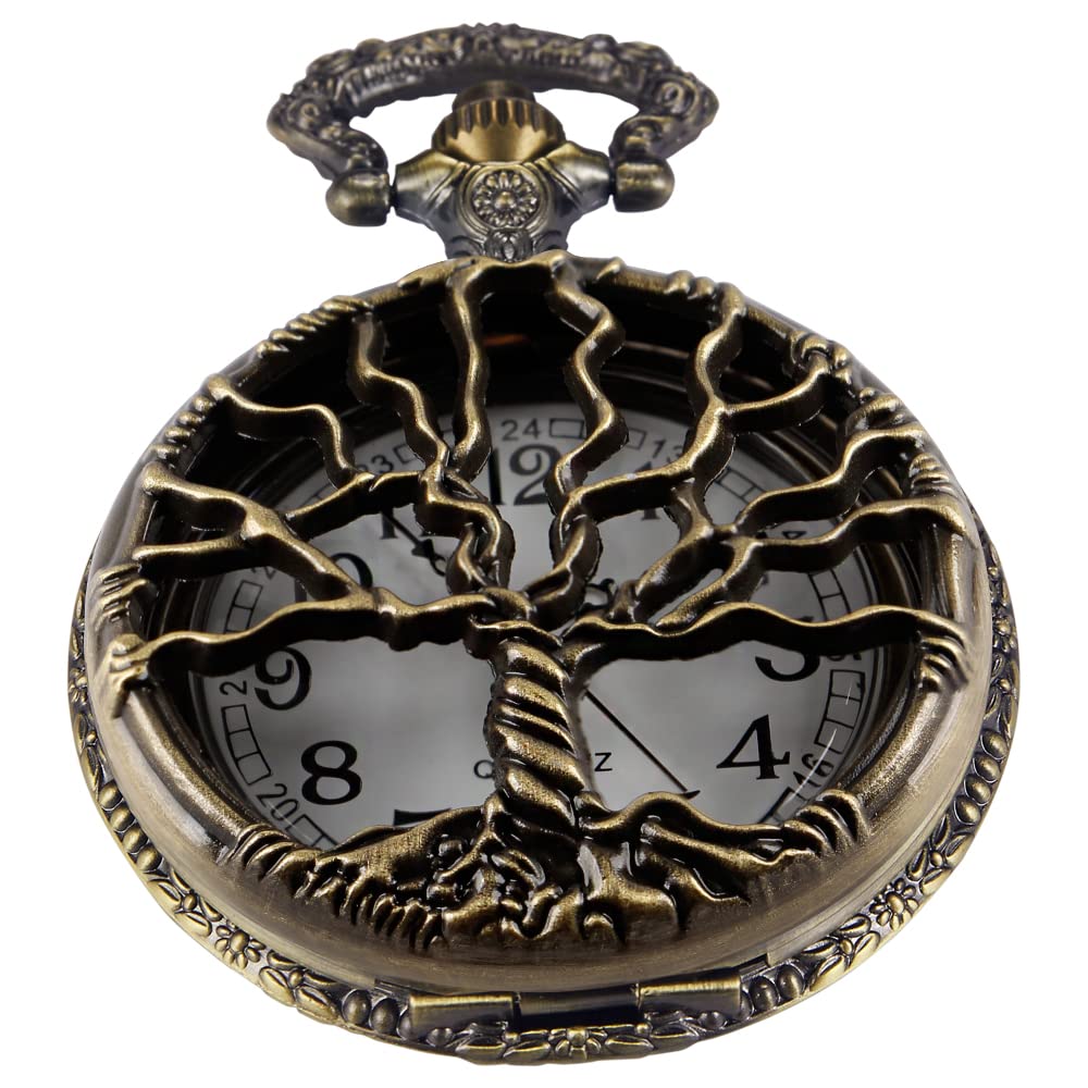 Men's Pocket Watch, Arabic Digital Dial Pocket Watches with Chain