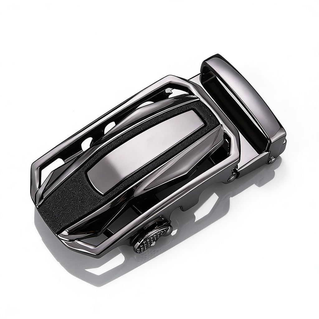 Belt Buckle Only for Men Fashion Automatic Ratchet Buckle With Solid Alloy for Men Leather Belt