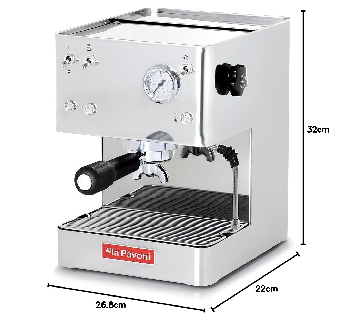 La Pavoni 845742 Macchina per caffè Espresso, Stainless Steel, Multicolore