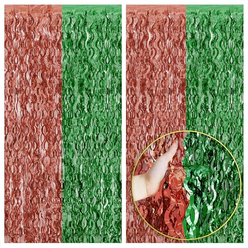 Image of KatchOn, XtraLarge Wave Green and Brown Fringe Football Backdrop - 3.5x6.5 Feet, Pack of 2 | Football Party Decorations, Birthday Party Decorations, Safari Decorations, Jungle Party Decorations