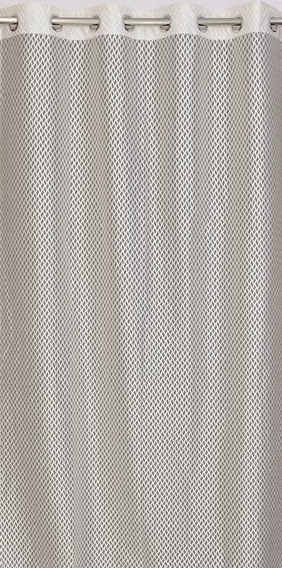 Image of Exporthub Set of 2 Piece Fancy Sparkling Zig Zag Design Cream Color Heavy Quality Sheer Strip Semi-Transparent Net Curtains - Door - 7 feet Long Living Room and Bedroom (EHSPR266 74)