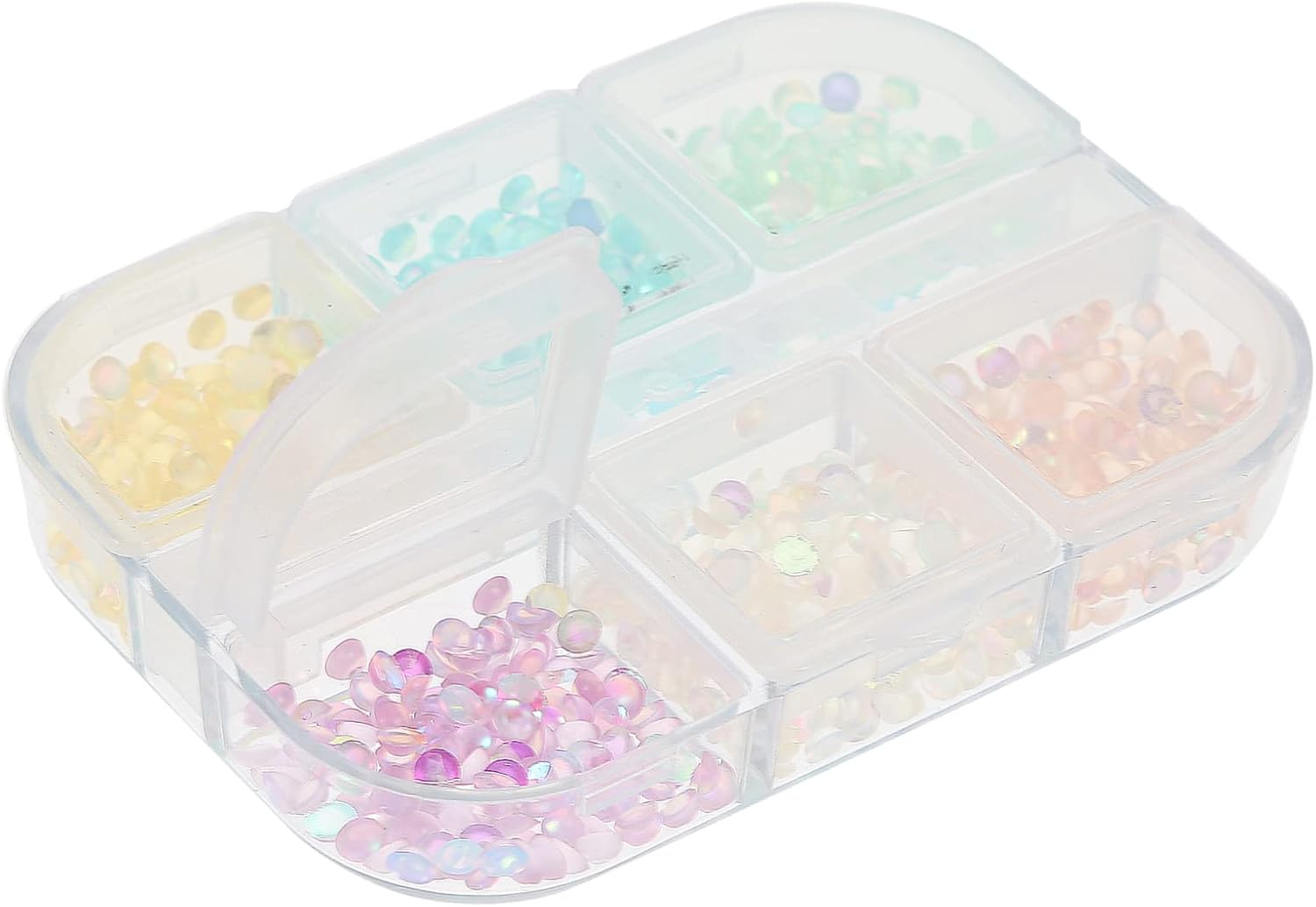 POPETPOP 6grid Resin Nail Decors Mermaid Beads Manicure DIY Accessories for Unique Nail Art for Women and Girls